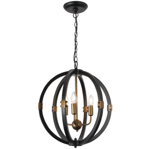 BRIGHTSTAR CH081/3 BLACK/GOLD CHANDELIER