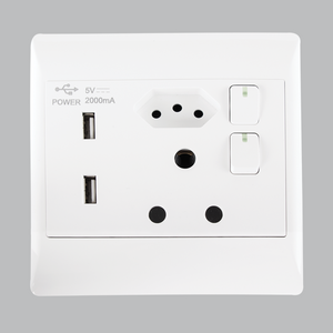 BRIGHTSTAR 4X4 SOCKET & EURO SOCKET & 2 USB WHITE EPL324