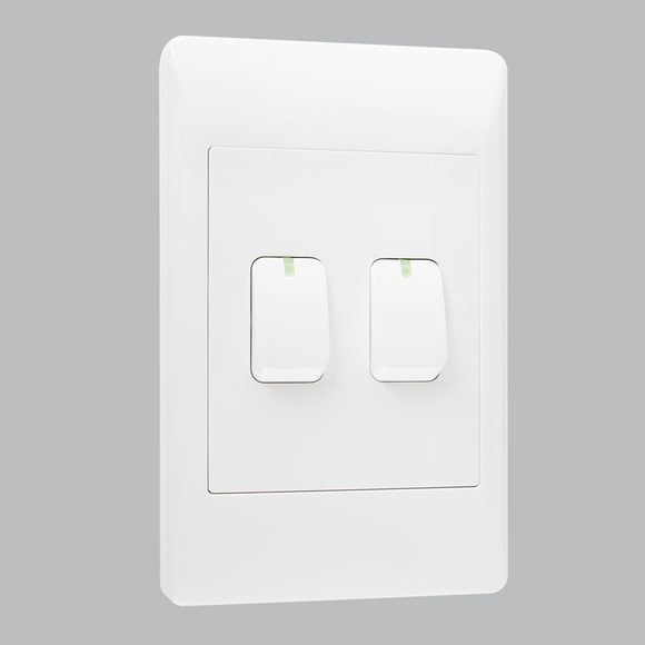 BRIGHTSTAR 2X4 2LEVER SWITCH WHITE ESW002