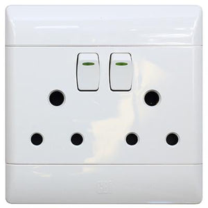 CBI 4X4 DOUBLE SOCKET WHITE PS675R